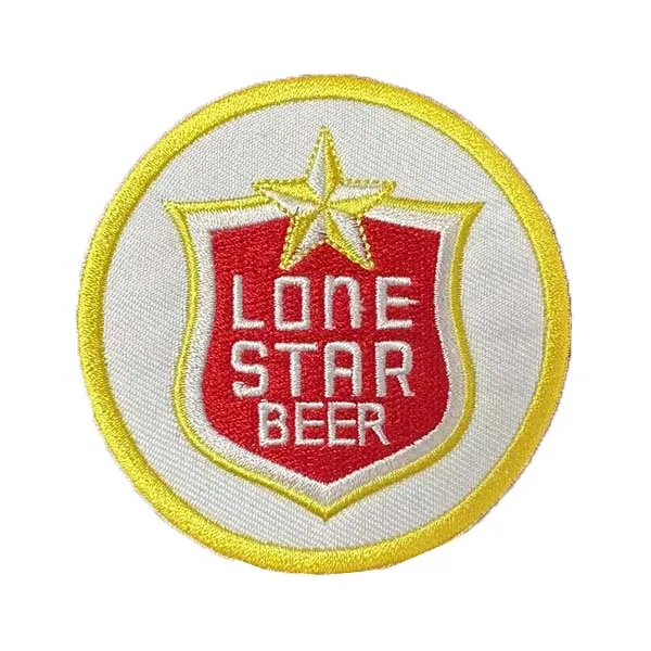 Round embroidered lettering sample