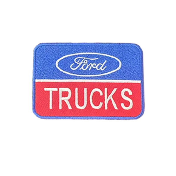 Rectangular automotive-themed patch