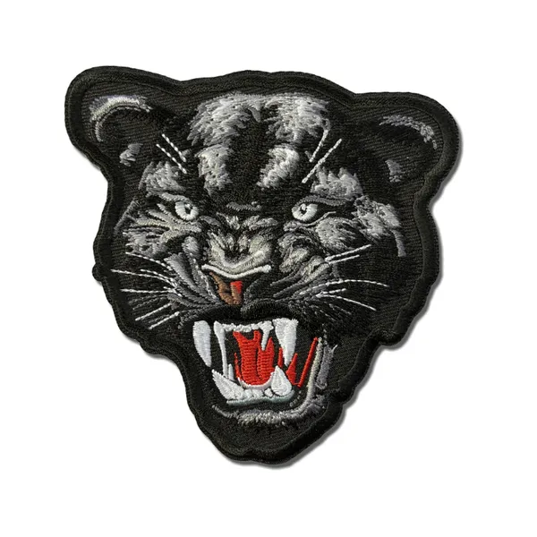 Panther head embroidered patch