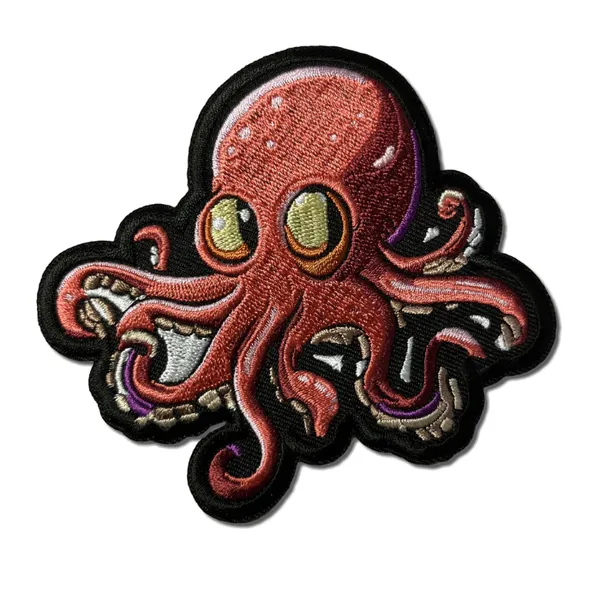 Octopus embroidered patch