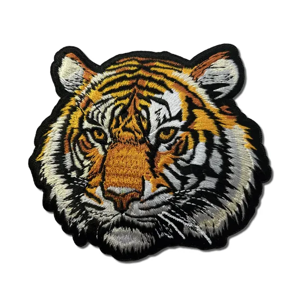 Tiger head embroidered patch