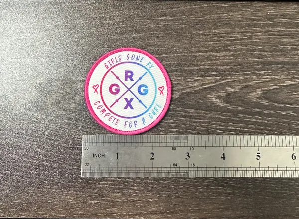 Round printed patch with size reference