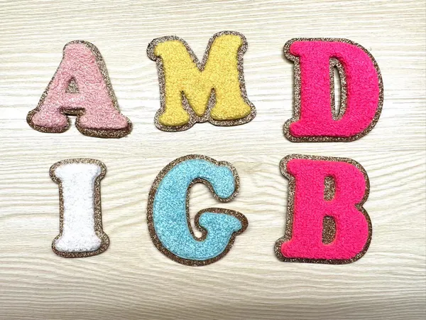 Multicolour chenille letter assortment