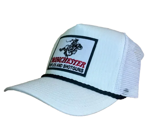 Rectangular patch on a trucker cap