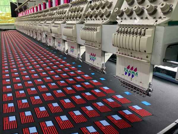 Flag patch embroidery production